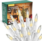 Minetom LED String Lights – Christmas Tree and Fireplace Mantel Decor, Soft Warm White Glow
