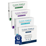 Clean Skin Club Clean Towels XL Variety 4-Pack – Hygienic Disposable Towels for a Calming Nightly Skincare Ritual
