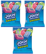 Jolly Rancher Fruit Chews - Pack of 3 Compact Chewy Candy for Camping Snacks, Hiking Bags and Picnic Coolers