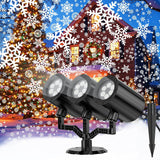 [Brand] Three-Head Snowflake Projector – Holiday Ambiance for Hallway and Entryway