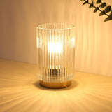 Fire-Free Fluted Glass Lamp with Flicker-Free Warm Light for Clean Air and Peaceful Bedside Use