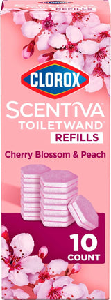 Clorox Scentiva ToiletWand Refills – Premium Floral-Fruity Aroma for High-End Primary Suite Toilet Care, 10 Disposable Pads