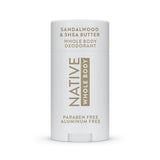 Native Whole Body Deodorant Sandalwood & Shea Butter – Clean Sensitive Skin Stick for Wind-Down Wellness Ritual