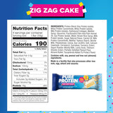 Pure Protein Zig Zag Cake Protein Bars – Quick Office Snack That Won't Spike Your Day, 3g Sugar 190 Calories