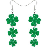 St. Patrick's Day Gift Earrings – Shamrock Dangle Jewelry for Coworker Favor Bags, Lucky Irish Party Exchange