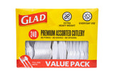 Glad Clear Plastic Forks Knives Spoons – Lightweight Portable Utensils for Catering Events and Outdoor Dining
