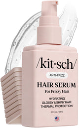 Kitsch Frizz Control Hair Serum - Housewarming Gift for Women, Travel-Friendly Smoothing Serum with 24-Hour Frizz Control & Glossy Shine - 2.3oz