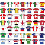 WorldDecor Safe Indoor Kids Party Banner 50 Piece Jersey Shaped Flag Bunting for Family Friendly World Cup Viewing