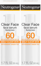 Neutrogena Clear Face SPF 60 Serum – Makeup-Grabbing Primer for Confident, All-Day Workdays