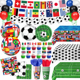 Soccer Party Starter Gift – Beautiful International Flag Design Tableware & Balloons