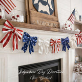 Understated Independence Day Garland – 6.5 Ft Bow Decor for Clean Home Aesthetics