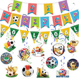 AhfuLife 24pcs Soccer Party Swirls – Lightweight Outdoor Tailgating Decor That Withstands Breezy Setups