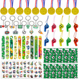 Happyhapi Soccer Home Party Supplies – 60 Design-Coordinated Favors with Slap Bracelets and Goodie Bags for a Polished Party Look