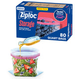 Ziploc Quart Freezer-Safe Food Bags – Bulk Pack for Packing Kids' Lunches and Freezing Homemade Meals