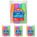 Hefty Party On Disposable Cups – Pool Deck and Rooftop Entertaining Essentials, Festive Firework Print 76-Count Assortment