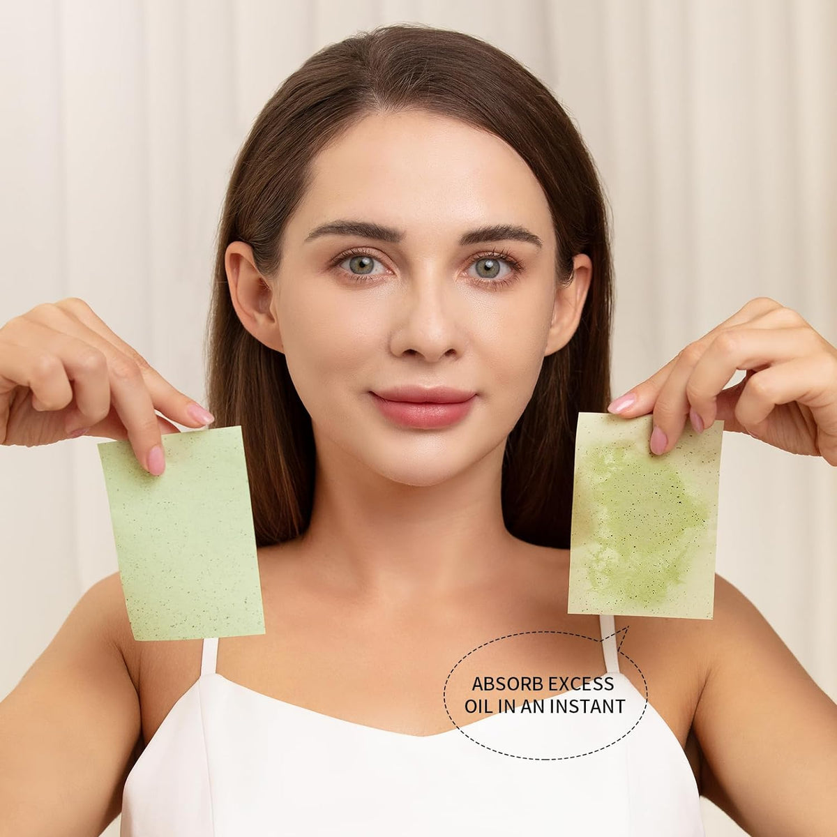Teenitor Green Tea Blotting Paper – Understated Linen Face Blotter for Clutter-Free Vanities, 800 Sheets