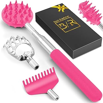 Telescoping Back Scratcher – Less-Is-More Body Care Tool, Adjustable Reach from 10 to 30 Inches