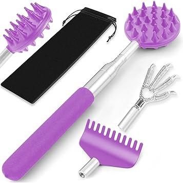 Telescoping Back Scratcher – Less-Is-More Body Care Tool, Adjustable Reach from 10 to 30 Inches