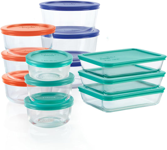 tempered glass containers in 1-cup, 2-cup, 3-cup, and 4-cup sizes