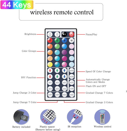 Tenmiro LED Strip Lights – Safe LED Strip for Kids Bedroom, Dimmable RGB Accent for Playroom