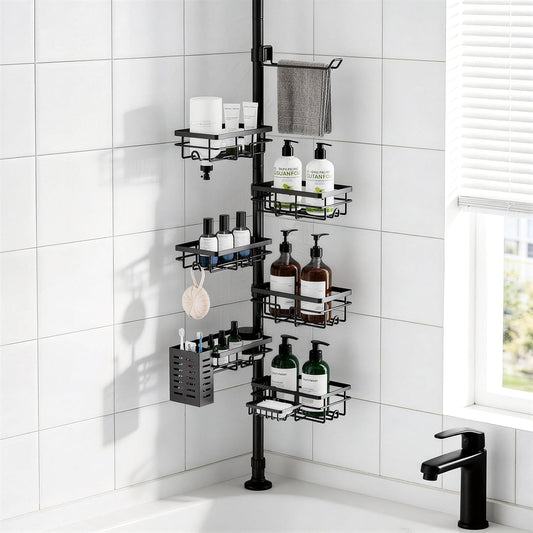 tension-mount installation with no tools or drilling required