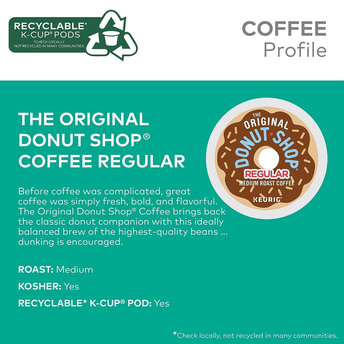 The Original Donut Shop Medium Roast K-Cups 96 Count – Balanced Everyday Coffee for a Calmer Morning