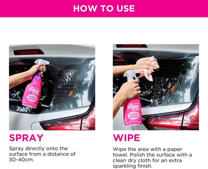 The Pink Stuff Rose Vinegar Window Cleaner 750ml – Self Care Wind Down for Spa Like Shower Screens