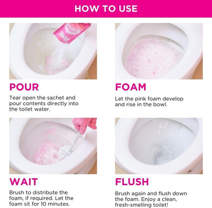 The Pink Stuff Toilet Cleaner Powder – Single-Use Sachets for a Clutter-Free Cleaning Cabinet