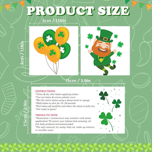 themed designs including shamrocks, leprechauns, irish flags, rainbows, pots of gold, and horseshoes