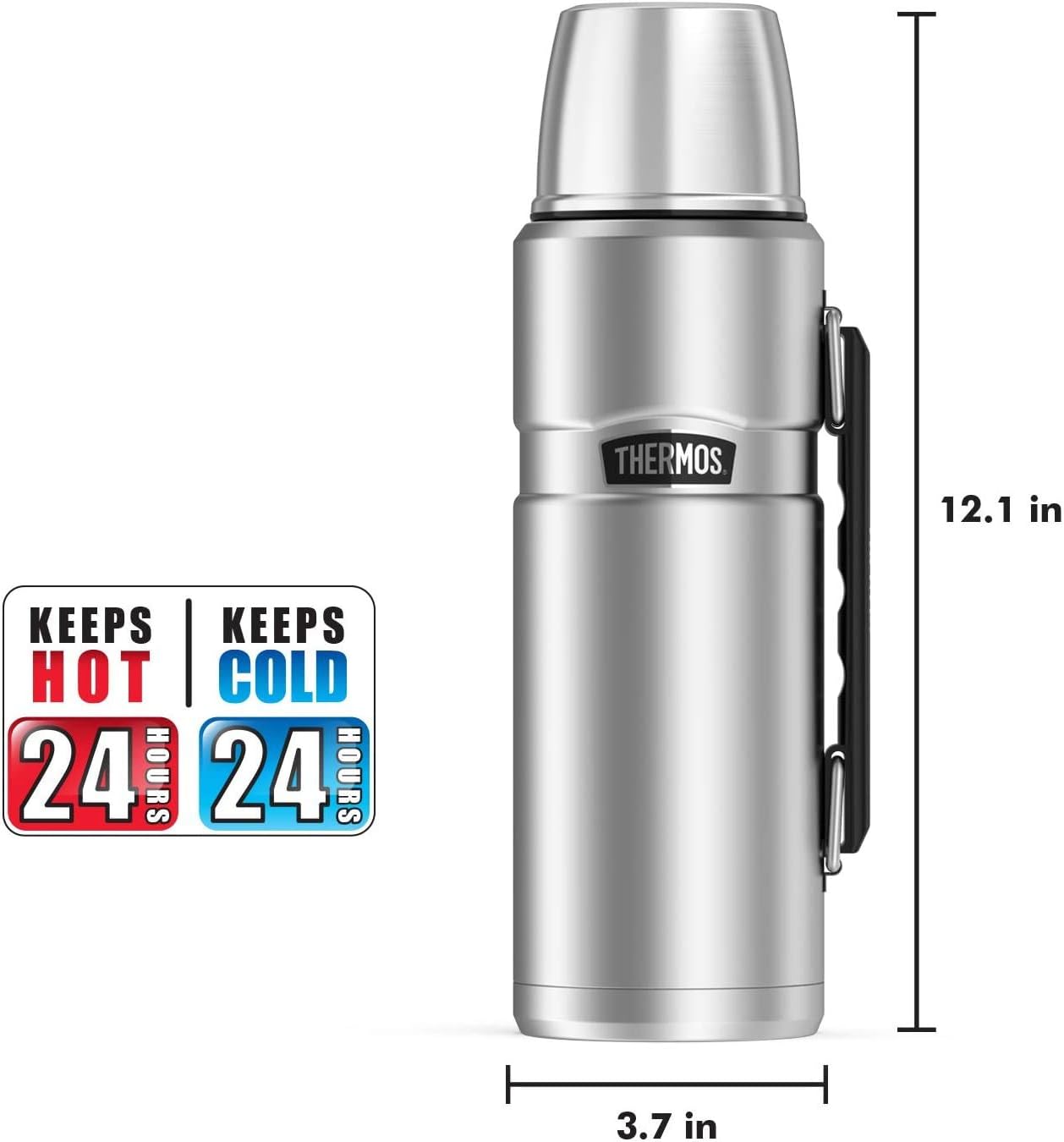 THERMOS Stainless King 40-Ounce Insulated Carafe for Fishing Trips, RV Travel & Campsite Use