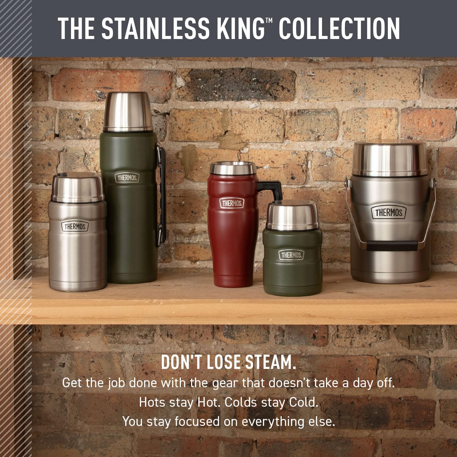 THERMOS Stainless King Vacuum-Insulated Food Jar – Work Commute Lunch Jar Keeping Soup Hot Through 9-Hour Shifts, 24 oz