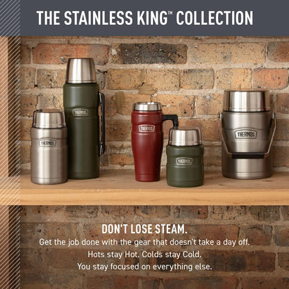 THERMOS Stainless King Vacuum-Insulated Food Jar – Work Commute Lunch Jar Keeping Soup Hot Through 9-Hour Shifts, 24 oz