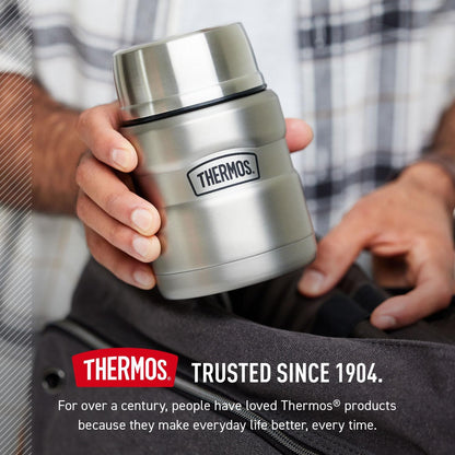 THERMOS Stainless King Vacuum-Insulated Food Jar – Work Commute Lunch Jar Keeping Soup Hot Through 9-Hour Shifts, 24 oz