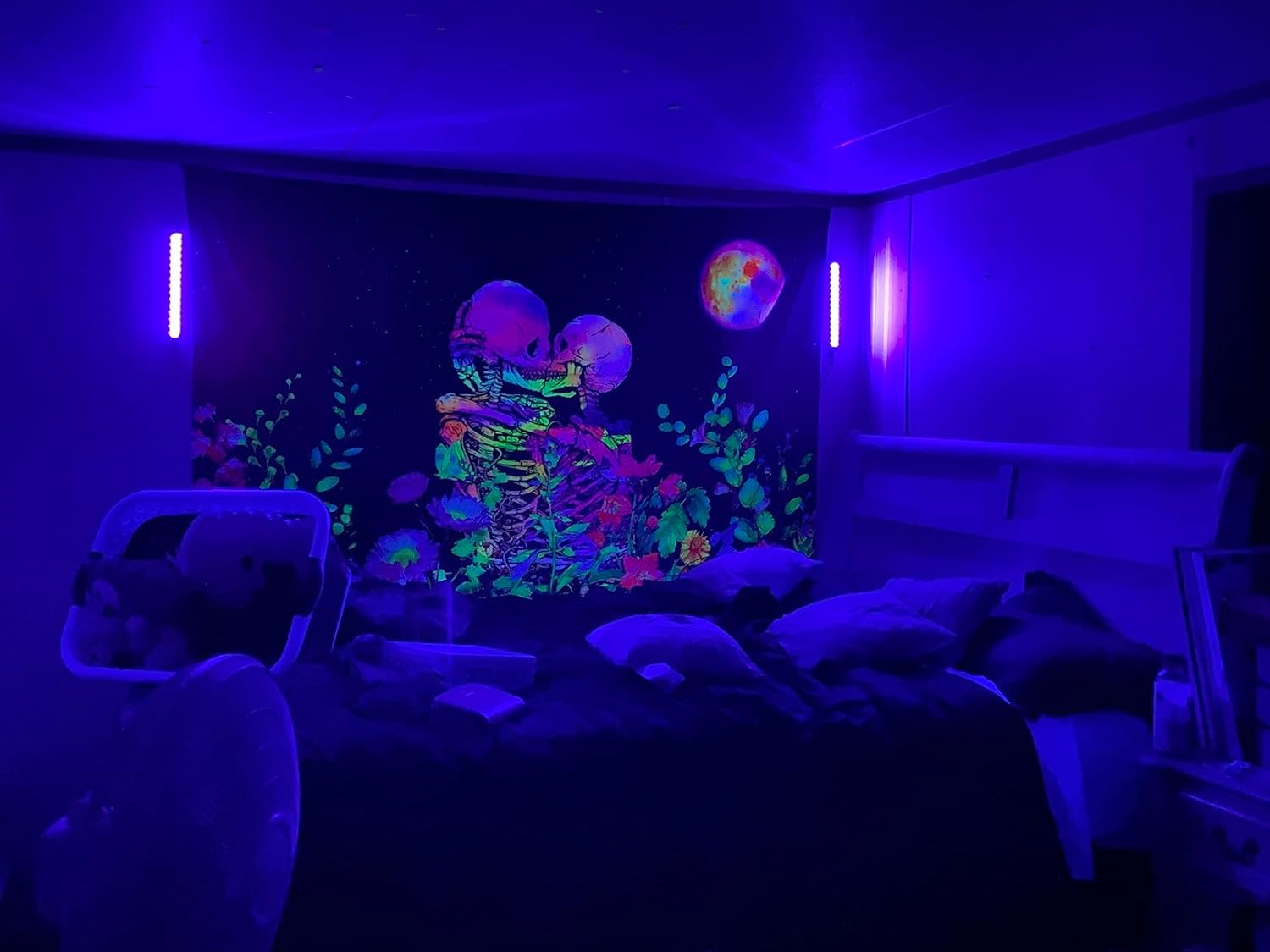 THLITURE Kids Blacklight Bar – Child-Safe 395nm Glow Light for Body Paint Birthday Party and Nursery Decor, 2 Pack
