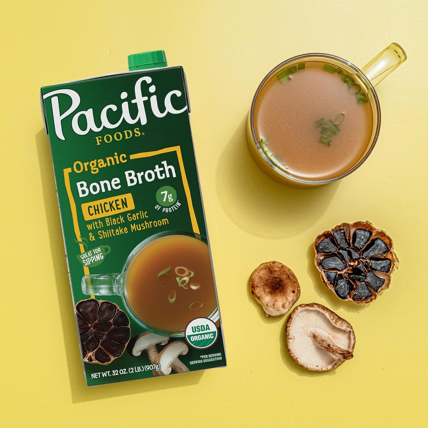 three flavor variants: original chicken, black garlic mushroom, and turmeric ginger