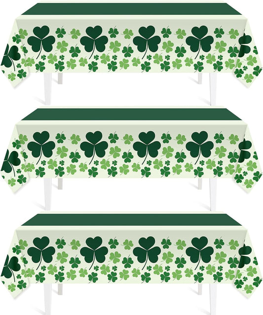 three-pack of 54 x 108 inch rectangular disposable tablecloths