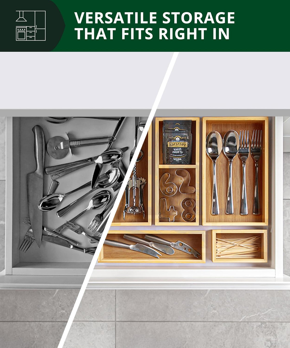 three product size variations (3-piece, 5-piece, 8-piece) plus a brown color option for buyer choice