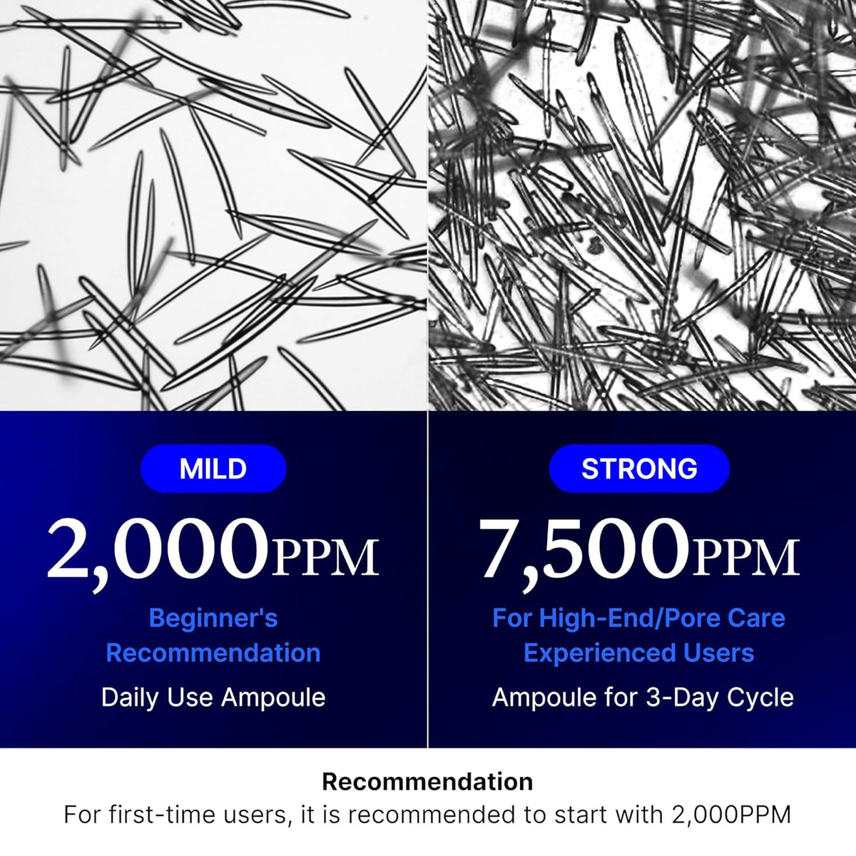 three targeted formulas: zero (vitality), pdrn collagen (anti-aging), azelaic acid (blemishes)