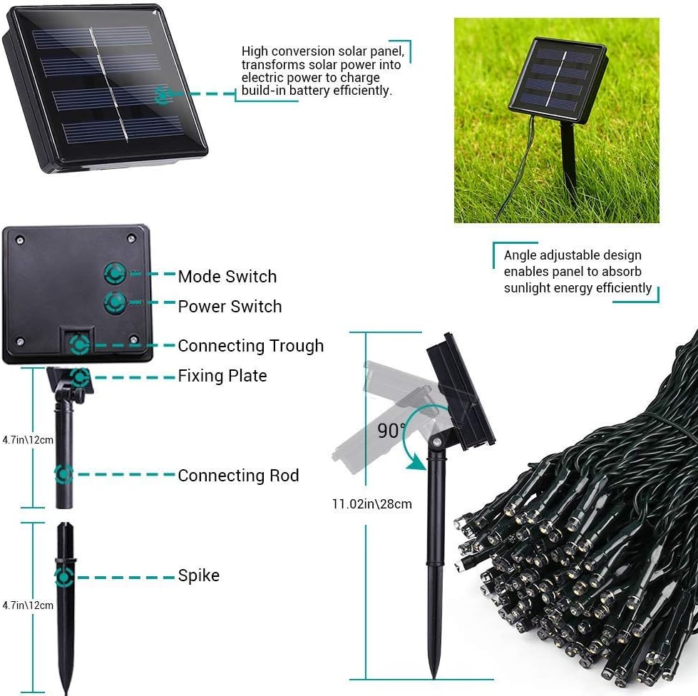 Toodour Solar Tree Lights – Long-Lasting Outdoor Yard and Orchard Lighting, 72ft to 144ft String