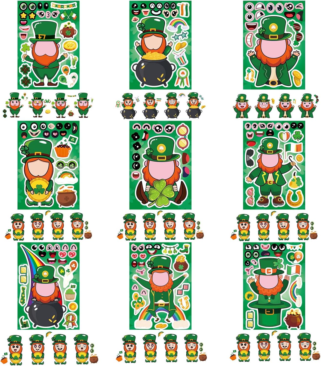 Totorlodge Shamrock Peel-and-Stick Decals – Waterproof St Patrick Decoration for Water Bottles, Mirrors, and Patio Doors