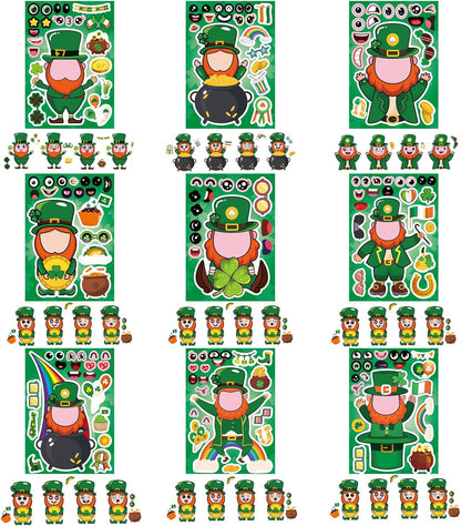 Totorlodge Shamrock Peel-and-Stick Decals – Waterproof St Patrick Decoration for Water Bottles, Mirrors, and Patio Doors