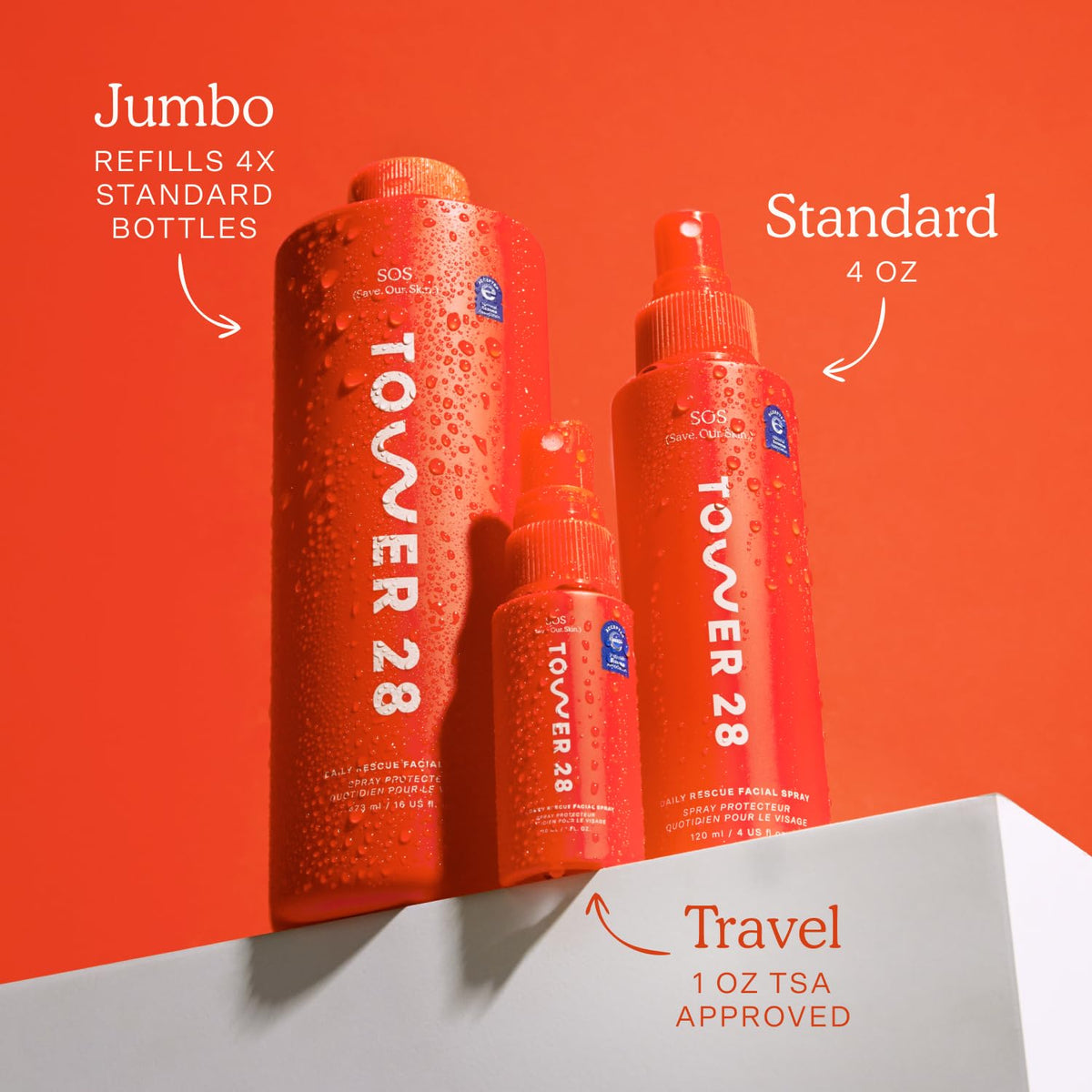 Tower 28 SOS Daily Rescue Facial Spray – On-the-Go Blemish Control Spray for Locker Room and Active Lifestyles