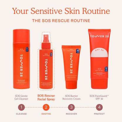 Tower 28 SOS Daily Rescue Facial Spray – On-the-Go Blemish Control Spray for Locker Room and Active Lifestyles
