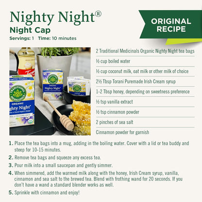 Traditional Medicinals Nighty Night Extra – Aromatherapy Sleep Blend for Bedroom Mindfulness Ritual, 16 Bags
