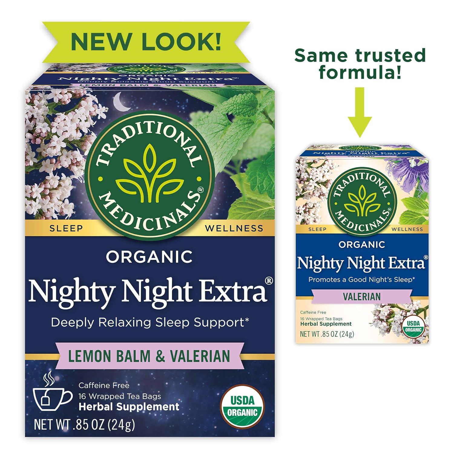 Traditional Medicinals Nighty Night Extra – Aromatherapy Sleep Blend for Bedroom Mindfulness Ritual, 16 Bags