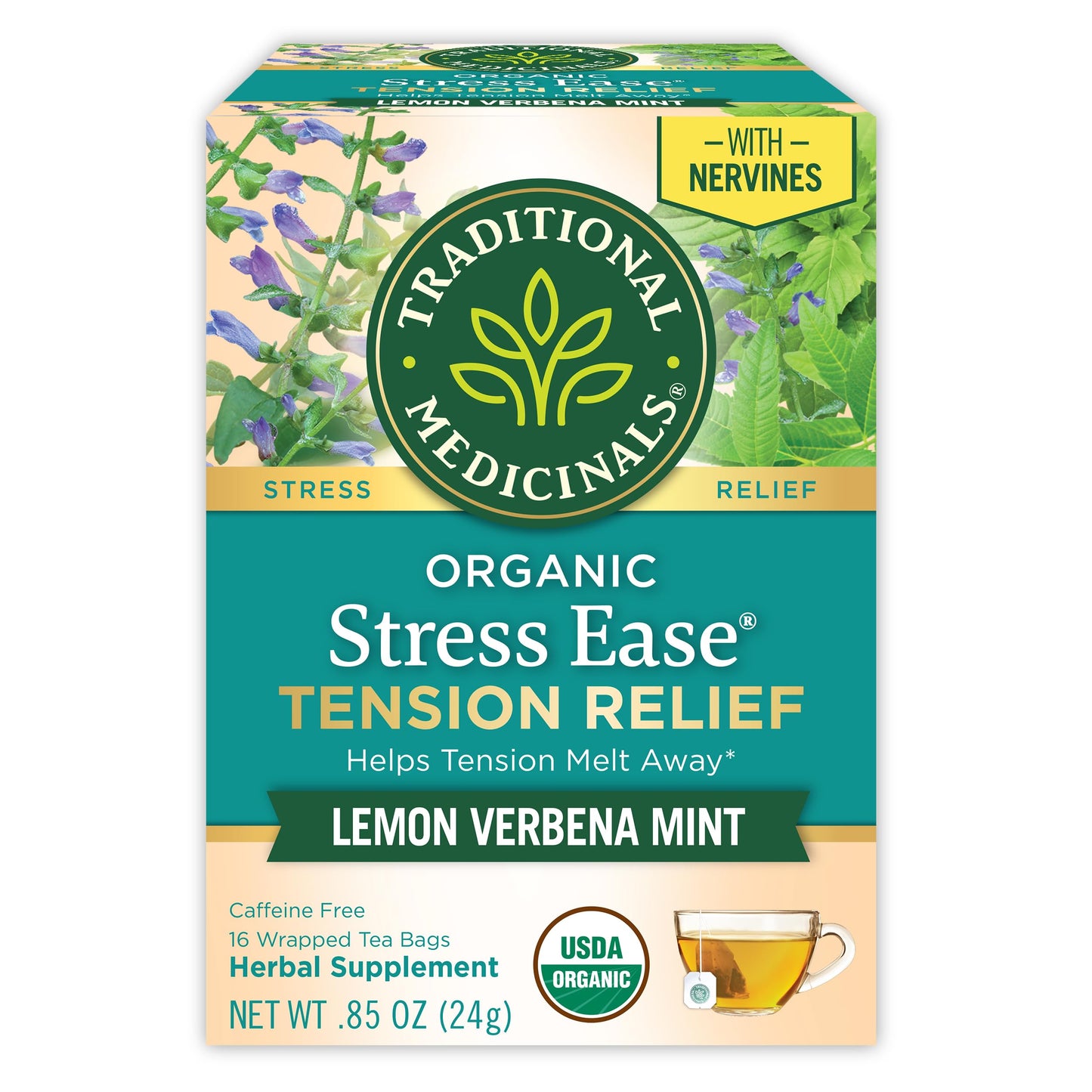Traditional Medicinals Organic Melissa Officinalis Tea – Soothing Herbal Infusion for Bedroom Mindfulness Practice