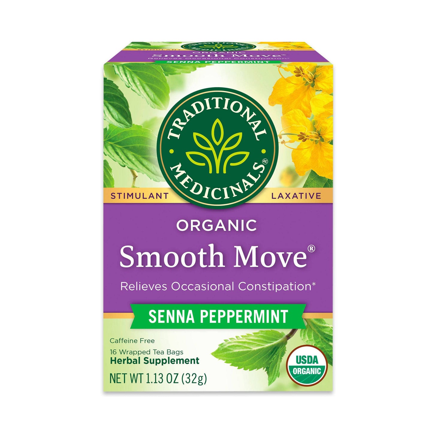 Traditional Medicinals Smooth Move – Peppermint Wellness Tea for Bedroom Rituals and Stress-Free Mornings