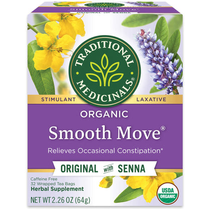 Traditional Medicinals Smooth Move – Peppermint Wellness Tea for Bedroom Rituals and Stress-Free Mornings