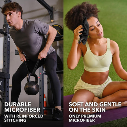 Trailoom Microfiber Gym Towels – Black and Gray Essentials Towel for Less-Is-More Living