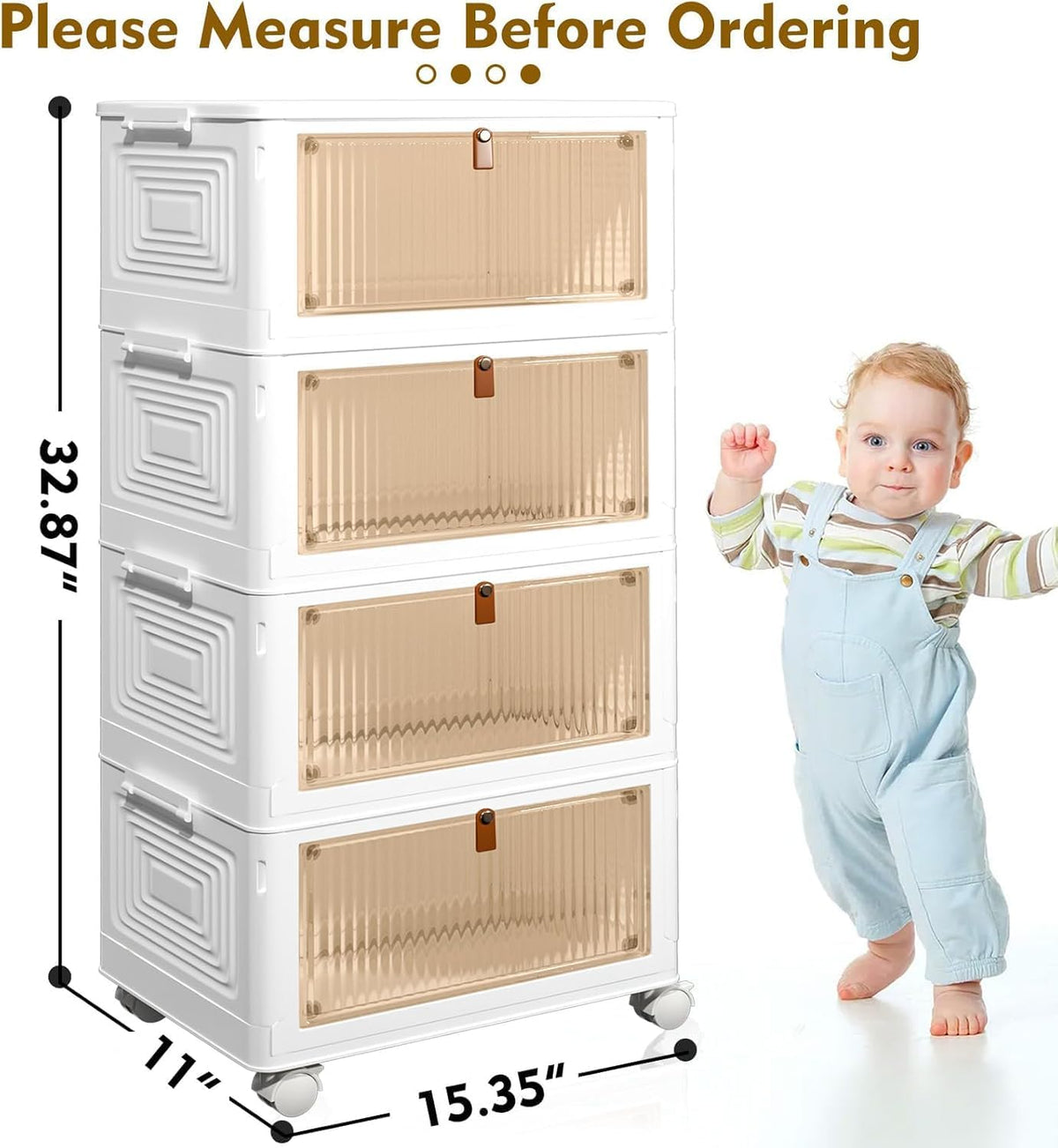 translucent flip-top front lids with magnetic closure for at-a-glance identification